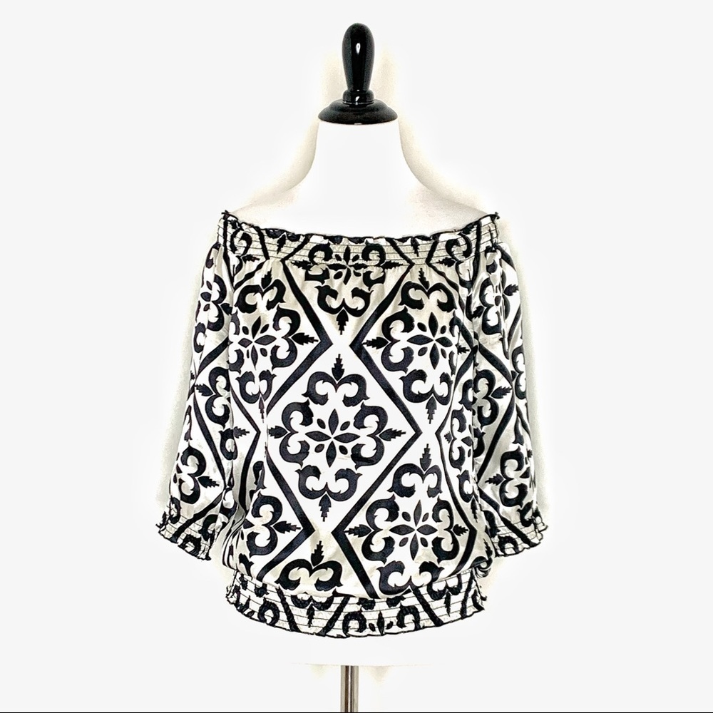 WHBM Silk Off the Shoulder Blouse Sz Small